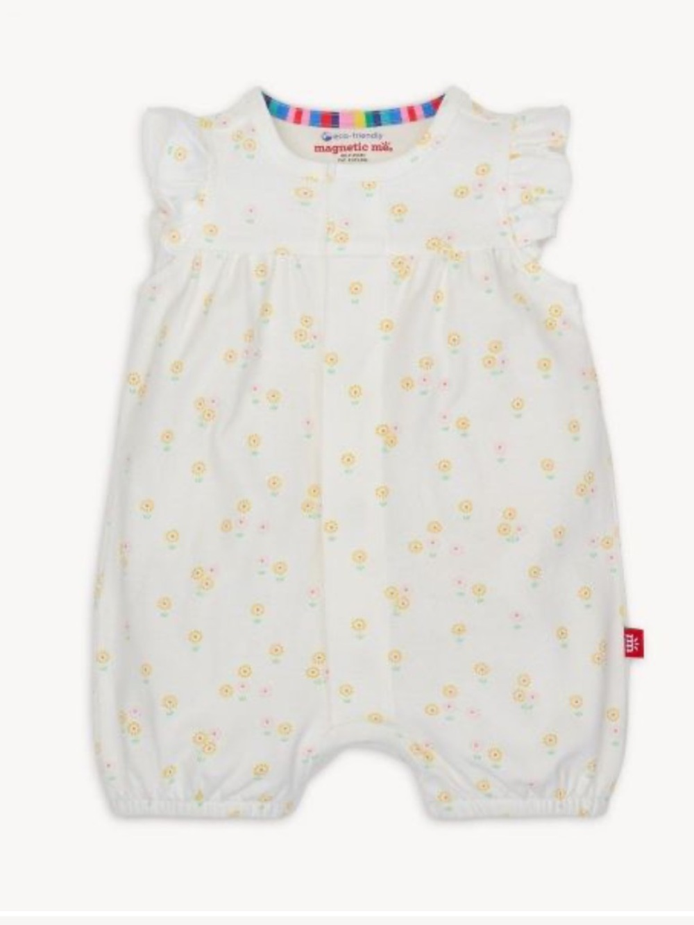 MAGNETIC ME EVANGELINE ORGANIC
COTTON MAGNETIC RUFFLE SLEEVE ROMPER